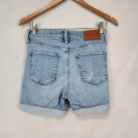 Lucky Brand High Rise Straight Zoe Womens 6/28 Denim Cutoff Jeans Blue Cuffed - Picture 2 of 9